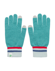 Плетени ръкавици в тюркоазено и червено