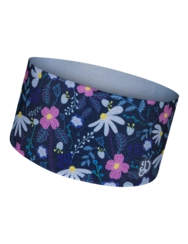 Veselá funkční čelenka Fialové květy