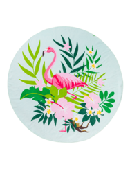 Round Beach Towel Tropical Flamingo