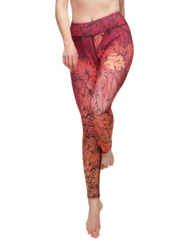 Veselé fitness legíny Exotické listy