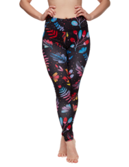 Vidám fitnesz leggings Neon virágok