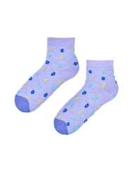 Chaussettes cutecore Fleurs violettes et bleues