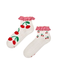 chaussettes cutecore Cerises pour pique-nique