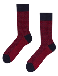 Modro-červené vzorované ponožky