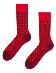 Фигурални чорапи в тъмночервено и жълто