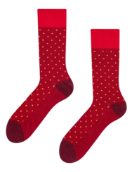 Tmavo červeno-žlté vzorované ponožky