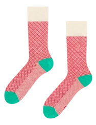 Chaussettes à motifs turquoise et rouge Chaussettes à motifs turquoise et rouge