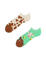 Veselé ponožky do tenisek Kráva a zvonec