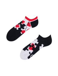 Veselé ponožky do tenisiek Puzzle so srdiečkami