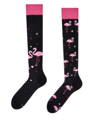 Veselé podkolienky Plameniaky a srdiečka