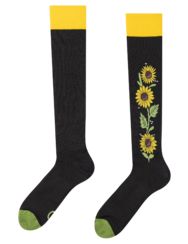Knee High Socks Sunflowers at Night