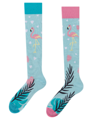 Весели чорапи до коляното Влюбени фламинги