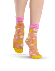 Veselé silonkové ponožky Květinová zahrada