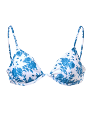 Plavková podprsenka s kosticemi Modré růže