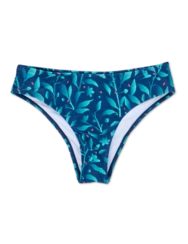 Culotte bikini taille moyenne Fleurs turquoises Culotte bikini taille moyenne Fleurs turquoises