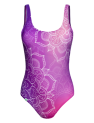 One-piece Swimsuit Purple Mandala
