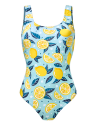 Vidám egyrészes női fürdőruha Nyári citromok