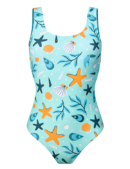 Весел цял бански костюм Морски раковини