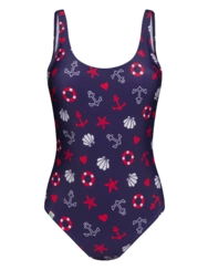 Veselé dámské jednodílné plavky Námořnická nálada