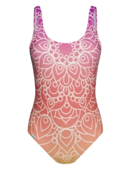 Veselé dámske celé plavky Slnečná mandala