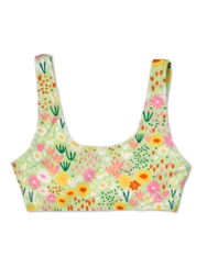 Veselý športový vrchný diel plaviek Kvetinová záhrada