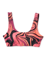 Vidám sportos bikini felső Szétfolyó színek