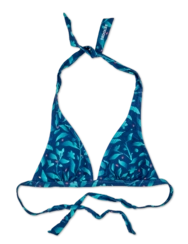 Haut de bikini triangulaire rigolo Fleurs turquoises Haut de bikini triangulaire rigolo Fleurs turquoises