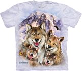 T-shirt Cheerful Wolf Family T-shirt Cheerful Wolf Family