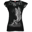 Damen T-Shirt mit Spitze Flügel des Engels Damen T-Shirt mit Spitze Flügel des Engels