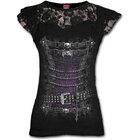 Damen T-Shirt mit Spitze Korsett Damen T-Shirt mit Spitze Korsett