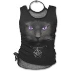 Damen Top 2in1 mit dem Motiv Magische Katze Damen Top 2in1 mit dem Motiv Magische Katze