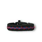 Black, Red & Blue Paracord Bracelet Track With Fire Starter, Compass and Whistle Black, Red & Blue Paracord Bracelet Track With Fire Starter, Compass and Whistle