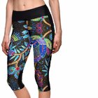 Ženske sportske capri tajice Neon cvijeće Ženske sportske capri tajice Neon cvijeće