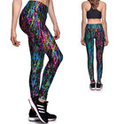 Damen Sport Leggings Elastisch Farbige Welt Damen Sport Leggings Elastisch Farbige Welt