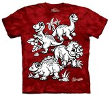 Detské vyfarbovacie tričko Dinosaury - červené Detské vyfarbovacie tričko Dinosaury - červené