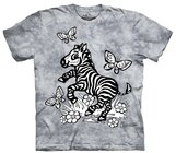 Detské vyfarbovacie tričko Zebra - šedé Detské vyfarbovacie tričko Zebra - šedé