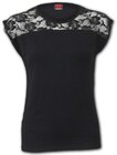 Elegantes T-Shirt Schwarzweiße Spitze Elegantes T-Shirt Schwarzweiße Spitze