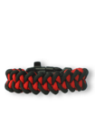 Zwart & rood Paracord-armband Haai met vuurstarter, kompas en fluitje Zwart & rood Paracord-armband Haai met vuurstarter, kompas en fluitje