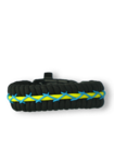 Zwart, geel & blauw Paracord-armband Track met vuurstarter, kompas en fluitje Zwart, geel & blauw Paracord-armband Track met vuurstarter, kompas en fluitje