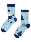 Lustige warme Socken für Kinder Blauer Weihnachtsmann Lustige warme Socken für Kinder Blauer Weihnachtsmann