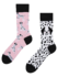 Calcetines alegres de algodón reciclado Dálmatas rosados Calcetines alegres de algodón reciclado Dálmatas rosados