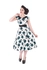 Bílé retro pin up šaty Modré růže Bílé retro pin up šaty Modré růže