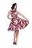 Biele retro pin up šaty Ružové kvety Biele retro pin up šaty Ružové kvety