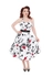 Bílé retro pin up šaty Červené růže Bílé retro pin up šaty Červené růže