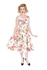 Bílé retro pin up šaty Letní květy Bílé retro pin up šaty Letní květy
