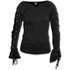 Ladies' T-shirt with Lacing Black