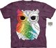 Mandala vyfarbovacie tričko Sova na fialovom