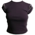 Čierne dámske tričko crop top so zipsovými aplikáciami Čierne dámske tričko crop top so zipsovými aplikáciami