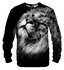 Суичър без качулка Черно бял лъв
