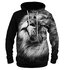 Sweatshirt mit Kapuze Schwarzweißer Löwe